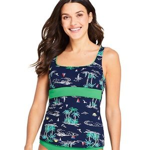 Lands End Square Neck Tankini Swim Top Swimsuit Women’s size 8 Underwire Beach